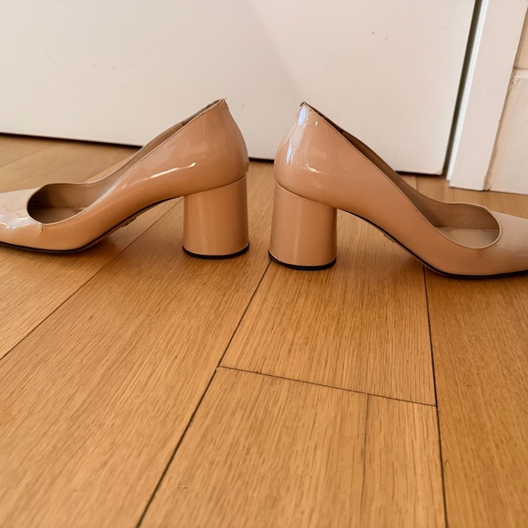 Prada - Square-Toed Beige Block Heel - Size 38 - Picture 8 of 11